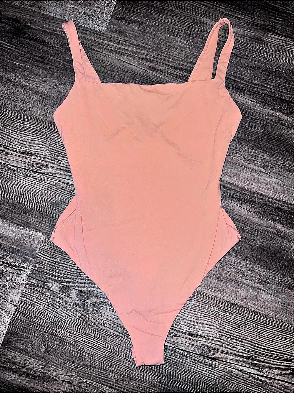 Skims Fits Everybody Square Neck Bodysuit Pink
